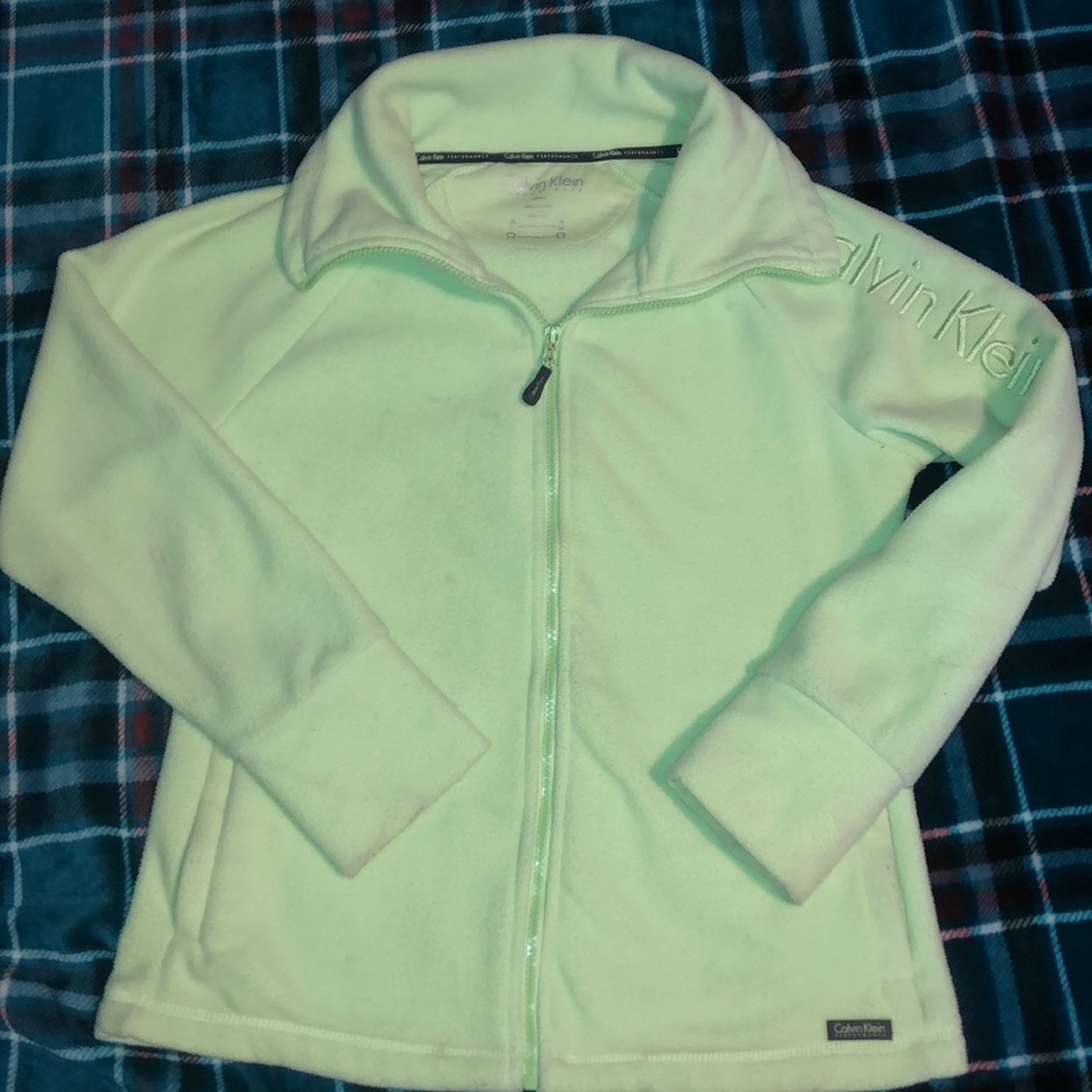 Lime Green Calvin Klein Zip Up Fleece